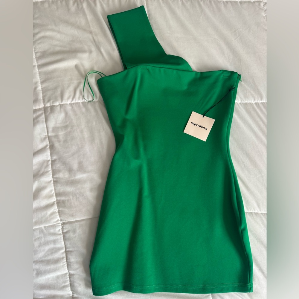 REVOLVE Emerald One-Shoulder Dress
